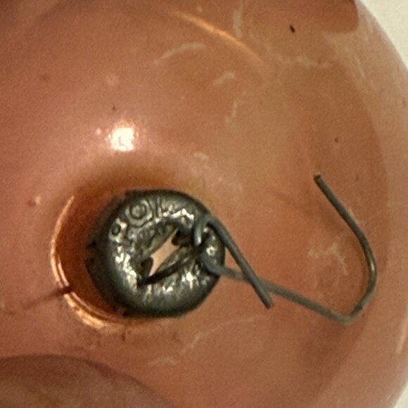 2 VTG Christmas Ornaments Mercury Glass Poland Pink Rose Gold 2 sizes 2.5" /3" - Picture 9 of 13